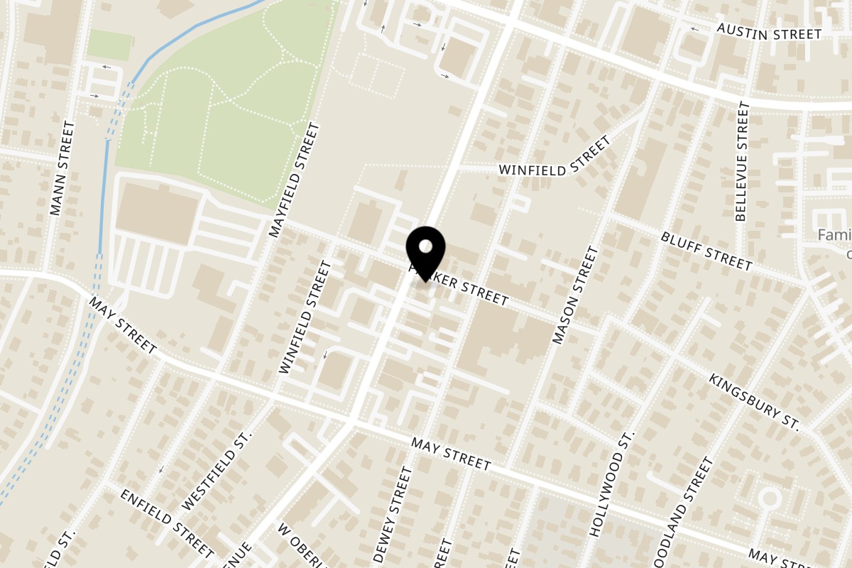 Map showing the location of Benny's Caribbean Haitian*Foods on 377 Park Ave in Worcester